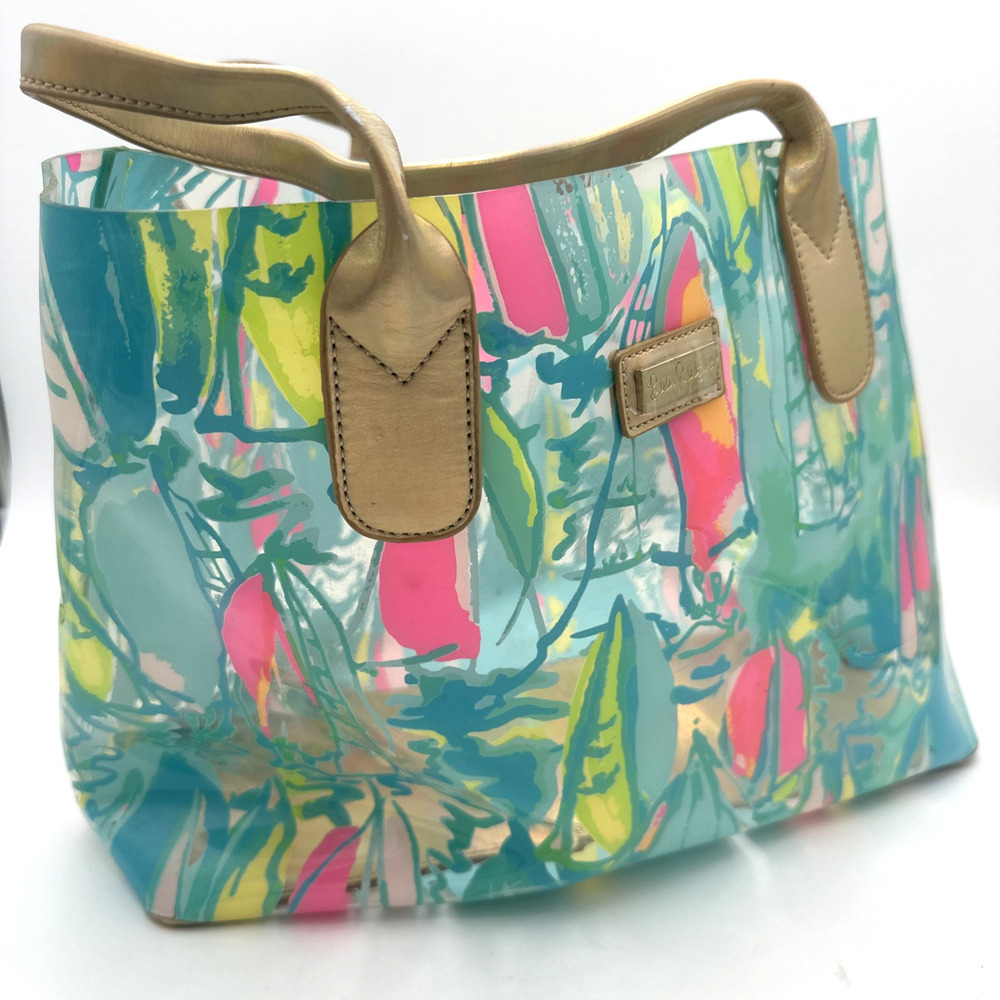 Women Lilly Pulitzer Lighthouse PVC Waterproof Beach Bag Tote